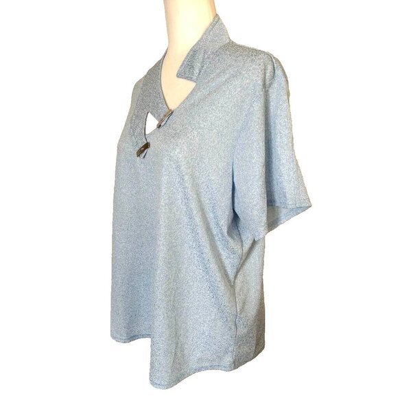 JAMIE SADOCK Short Sleeve Golf Polo Shirt Top Size XL Blue w/ Silver Buttons - Picture 5 of 7